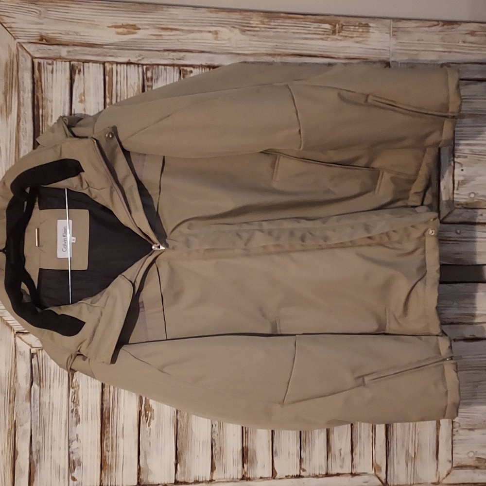 Coat, Tan, Mens, Size XL, Calvin Klein